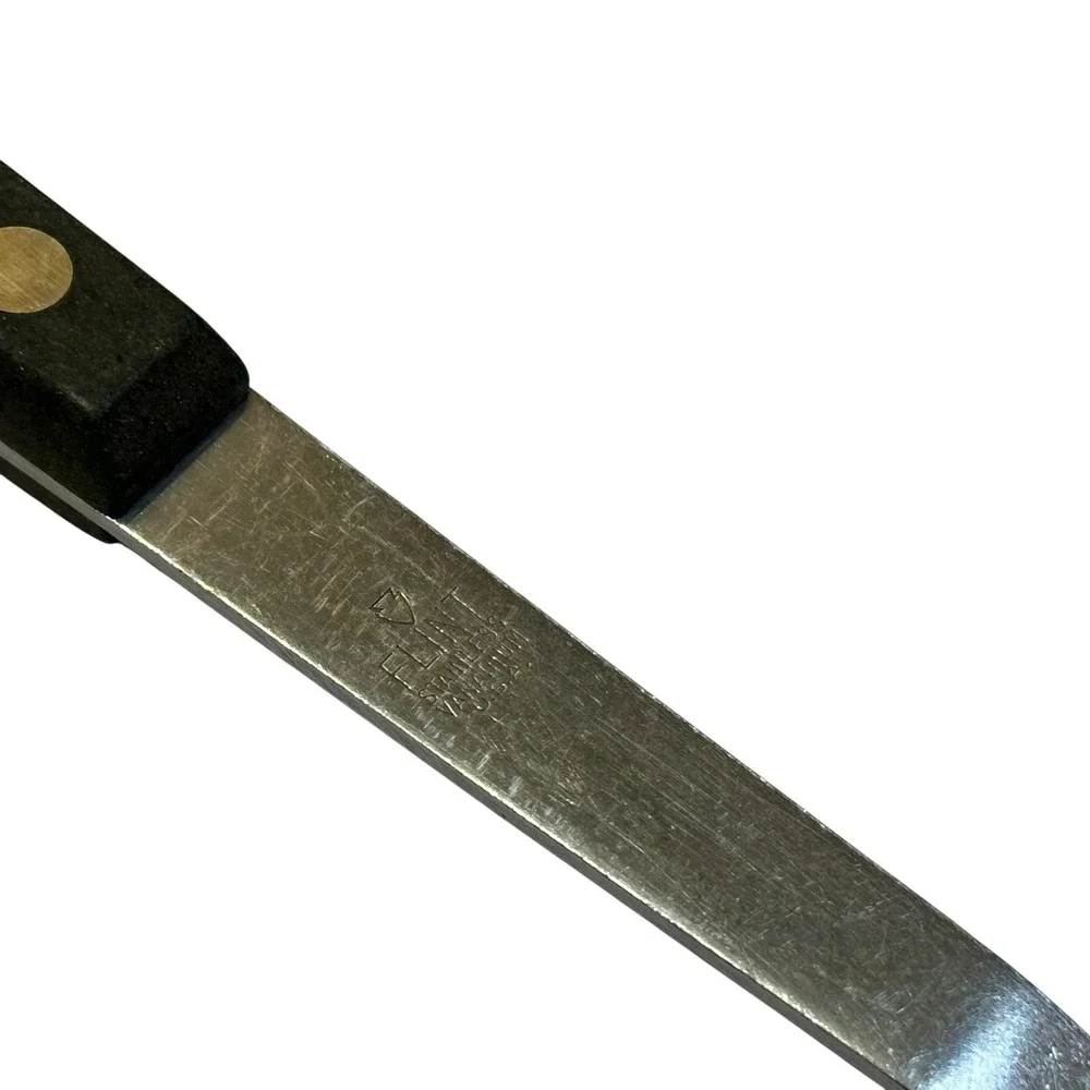 Vintage Flint Ekco Stainless Vanadium Slotted Spoon and Spatula Set USA Black